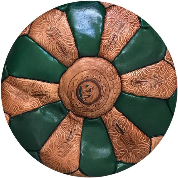 CAMEL LEATHER POUF