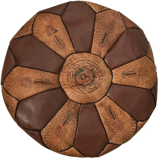 CAMEL LEATHER POUF