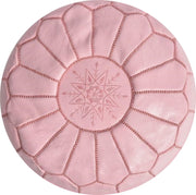 BABY-PINK  LEATHER POUF