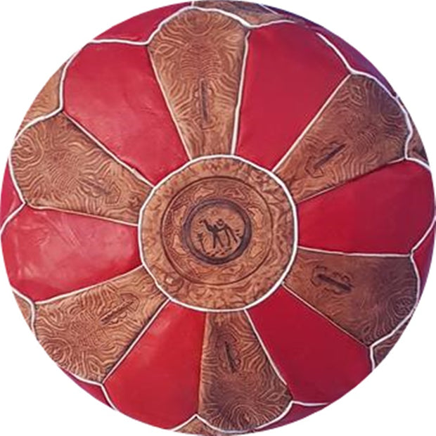 CAMEL LEATHER POUF